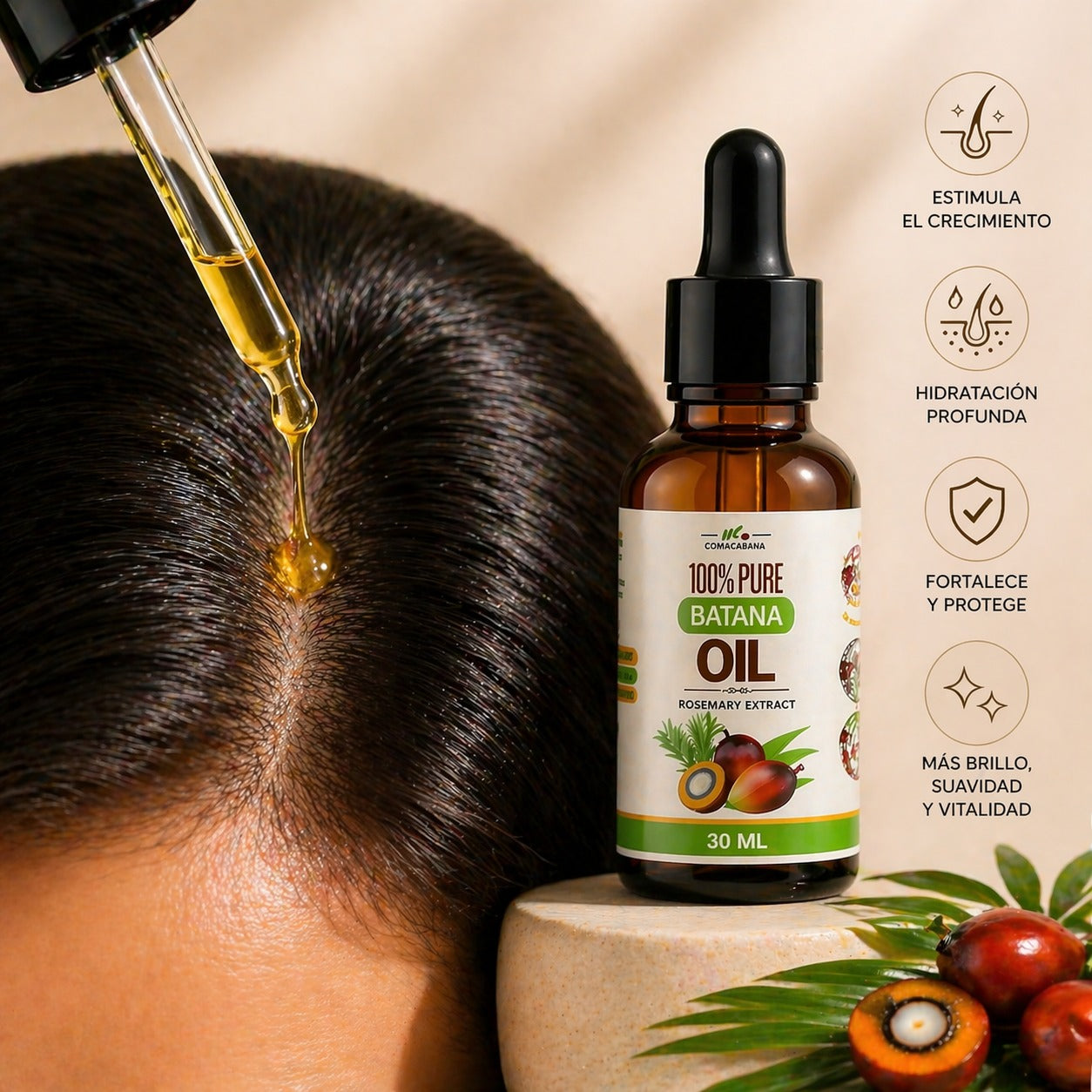 Aceite Batana+Cepillo Terapia Luz