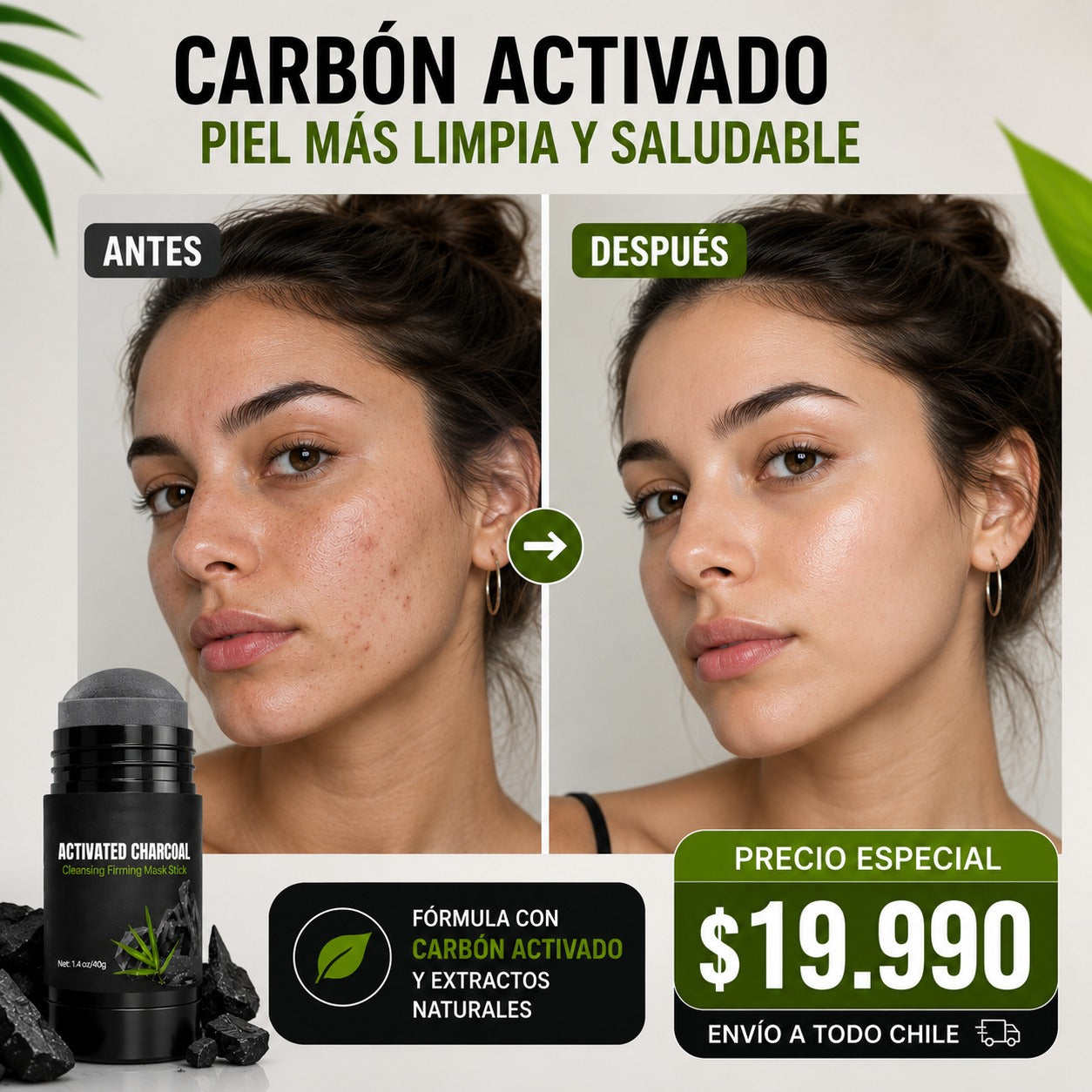 Mascarilla Facial de Carbón de Bambú BlackDiamond™