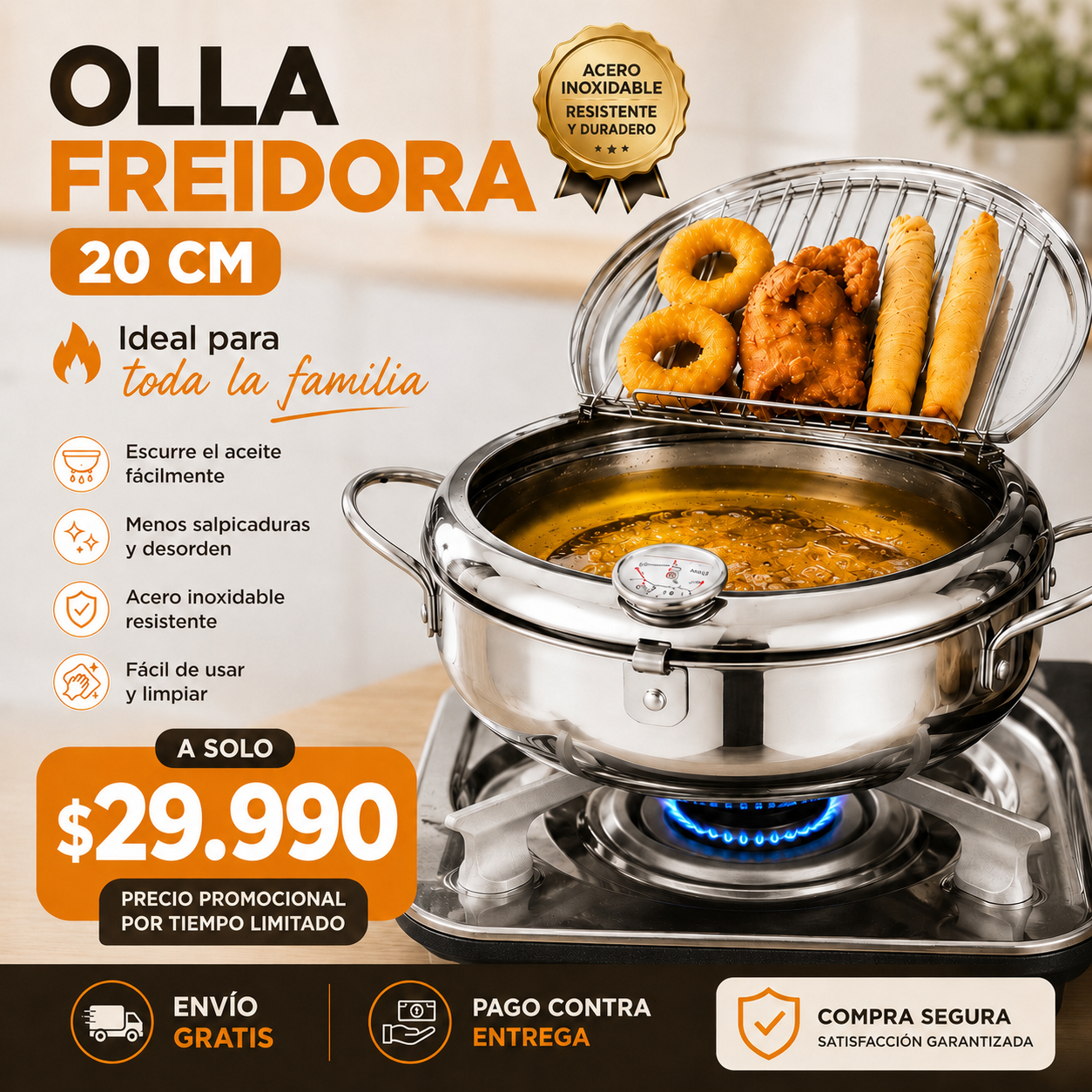Olla Freidora Premium 20 cm CrispyPot™