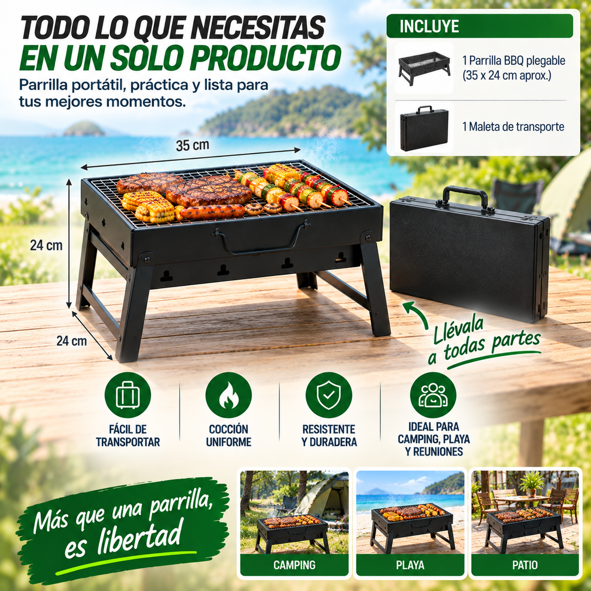 EasyGrill™ – Parrilla BBQ Portátil Plegable
