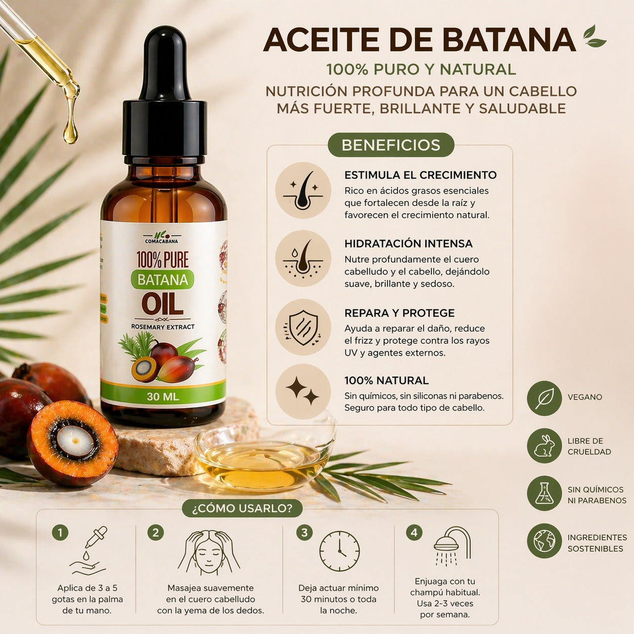 Aceite Batana+Cepillo Terapia Luz