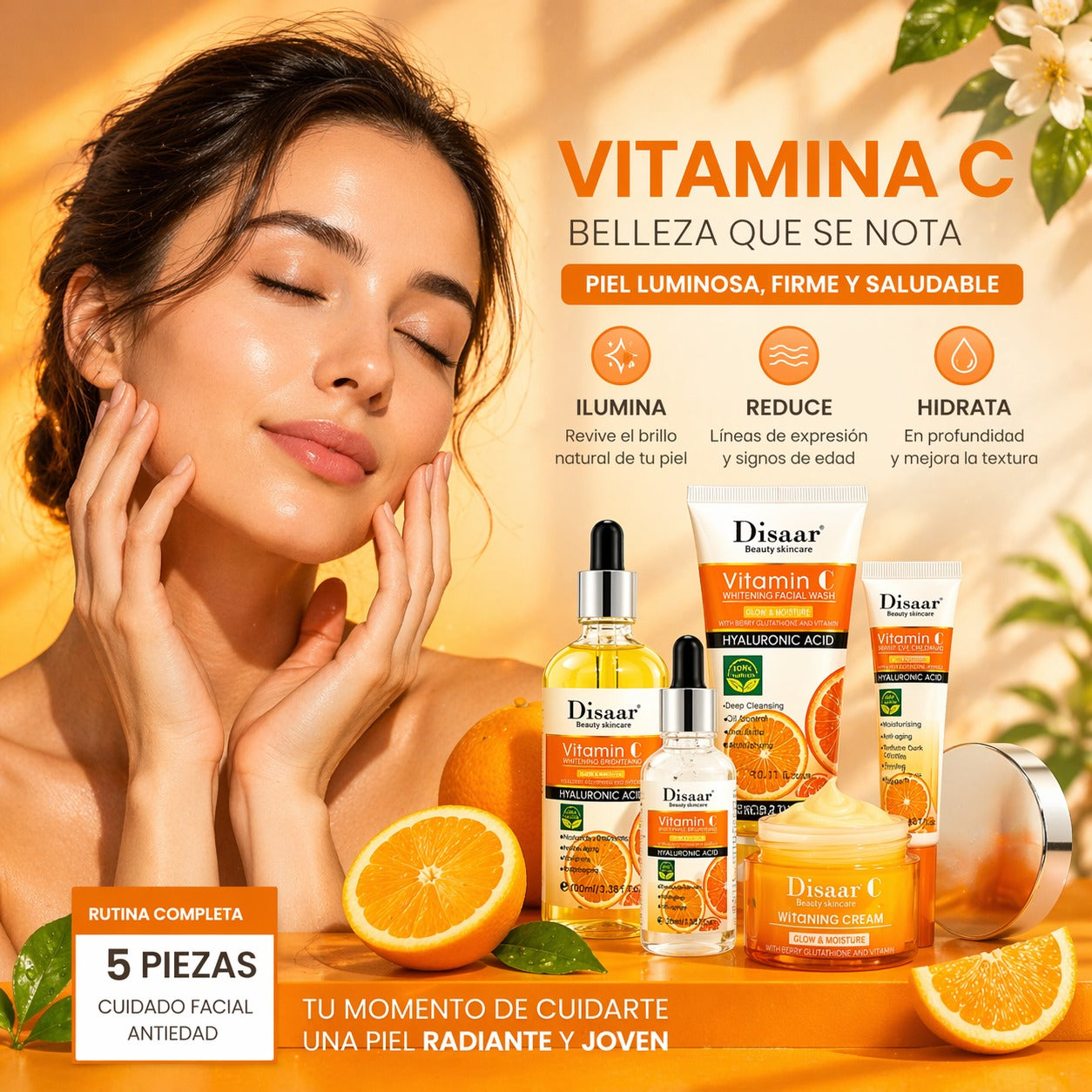 Kit Facial Vitamina C Disaar 5 Piezas
