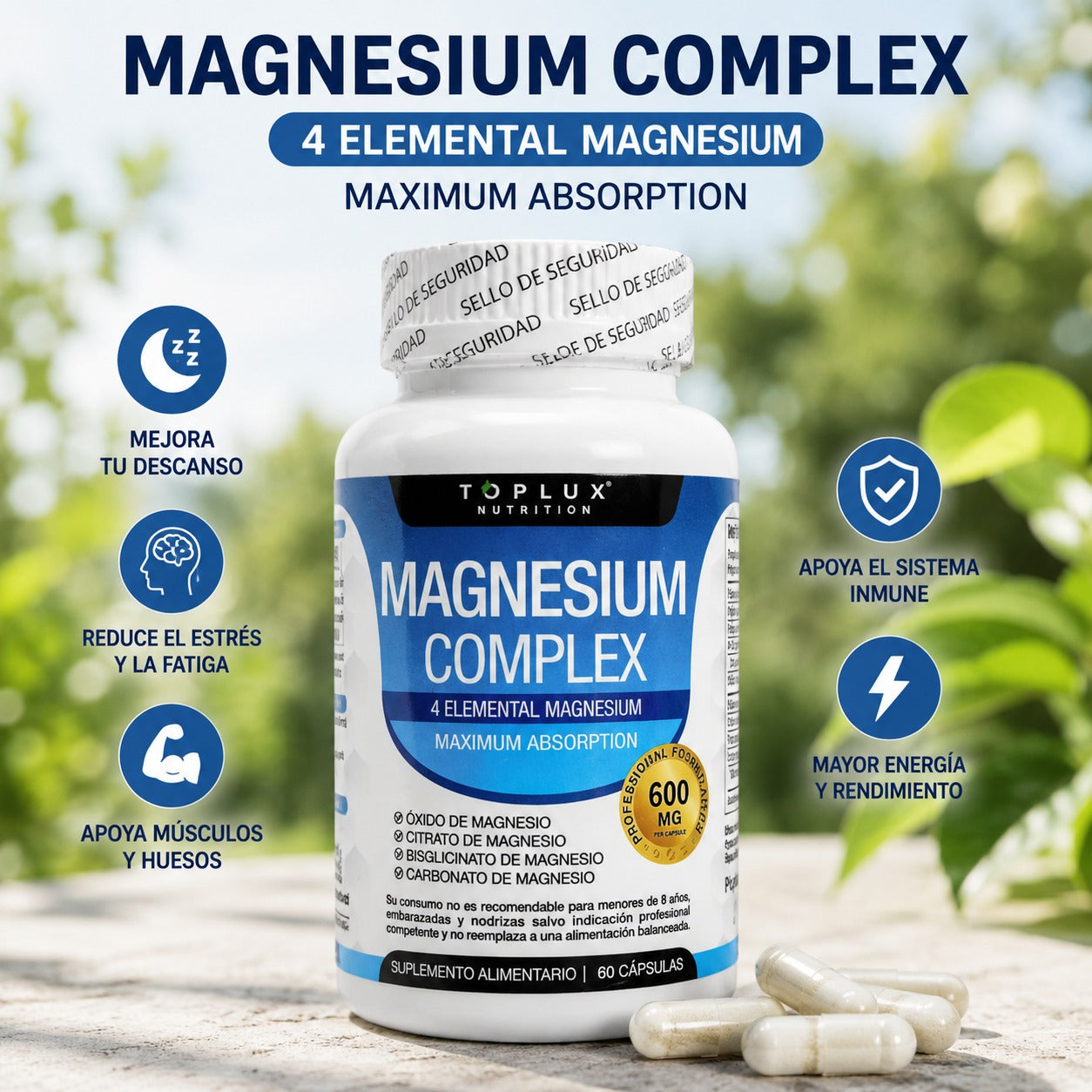 Suplemento de Magnesio 600mg