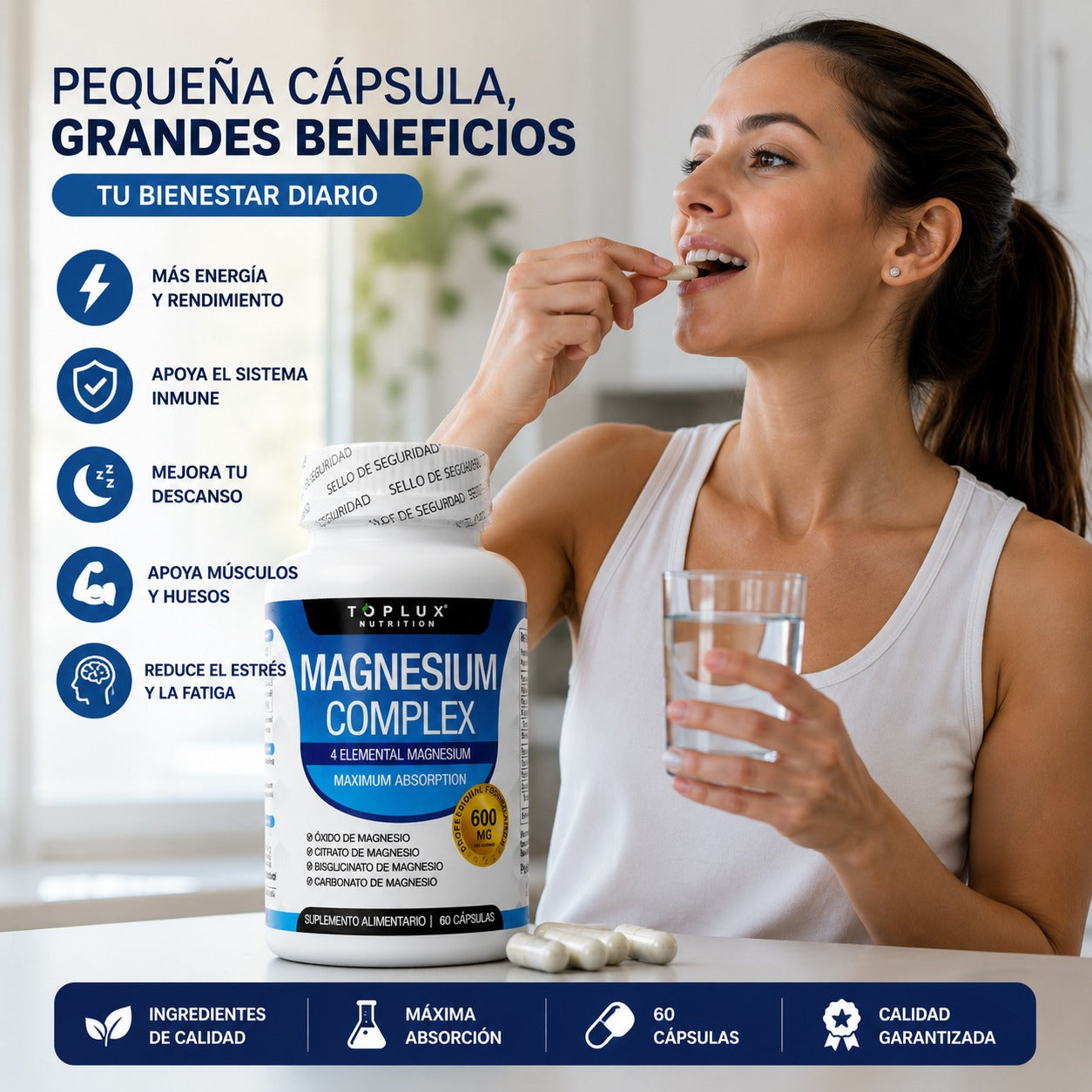 Suplemento de Magnesio 600mg