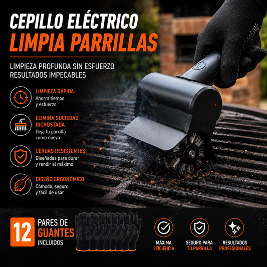 Cepillo Eléctrico Limpiador de Parrillas