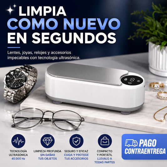 Limpiador Ultrasónico de Joyas, Relojes y Lentes