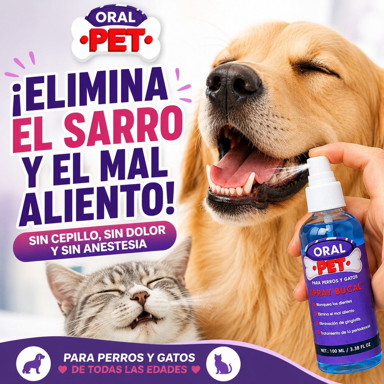 Oral Pet Spray Bucal para Mascotas