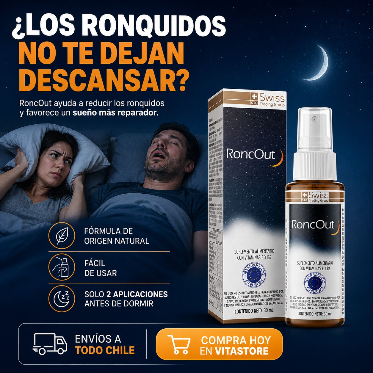 🌙 RoncOut™ Spray para Noches Más Tranquilas