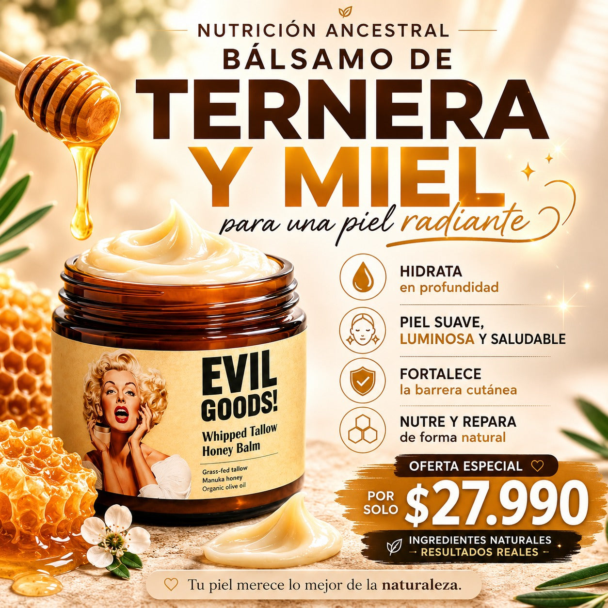 🍯 HoneyGlow™ Bálsamo Nutritivo Facial