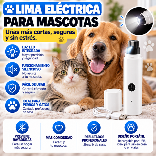 PetNail Pro™ – Lima Eléctrica con Luz para Mascotas