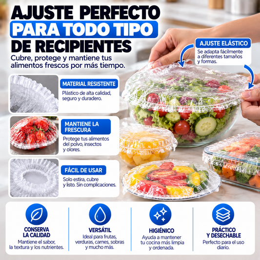 FreshCover™ – Cubiertas Elásticas para Alimentos