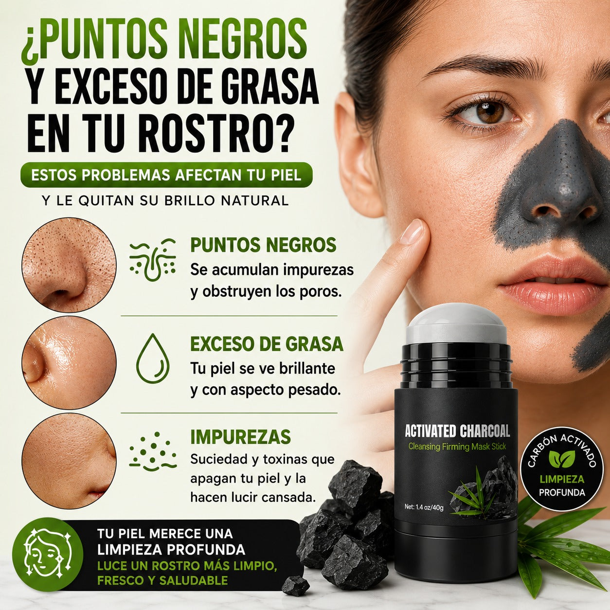 Mascarilla Facial de Carbón de Bambú BlackDiamond™