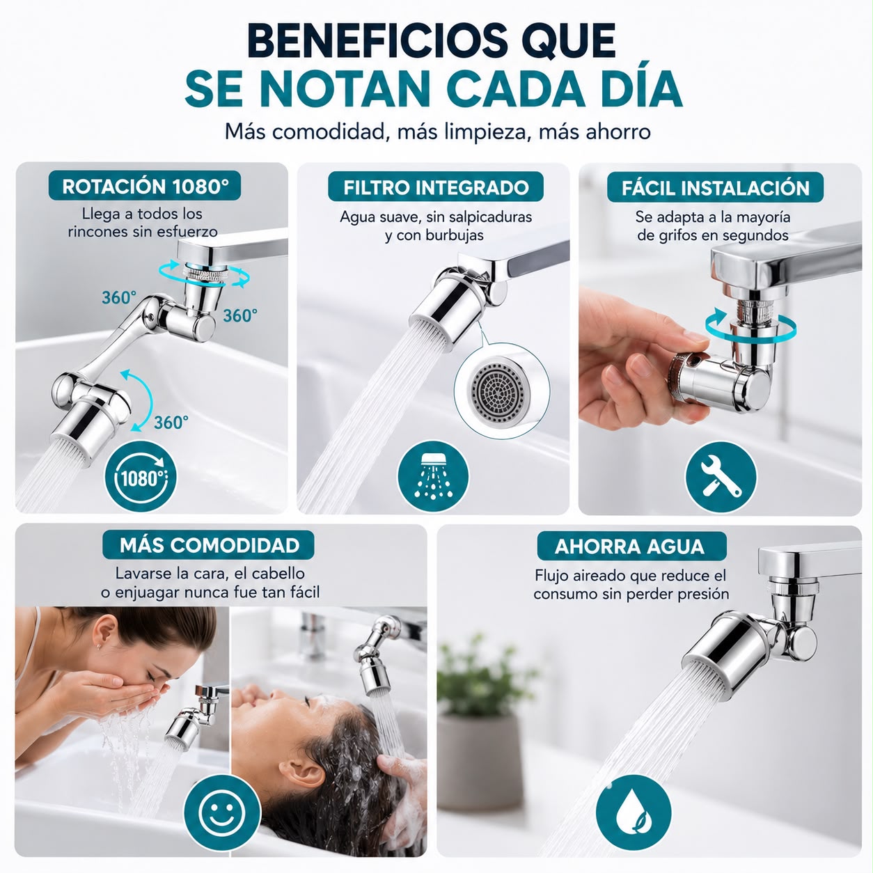 Adaptador Extensor de Grifo 360° AquaFlex™
