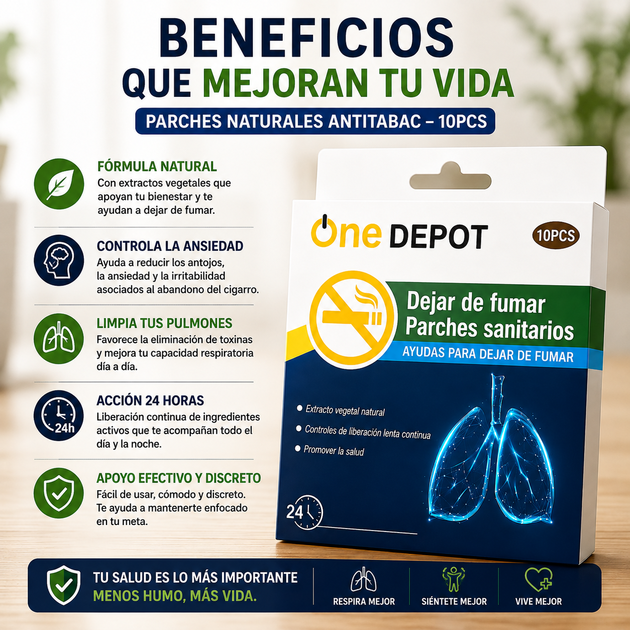 StopFume™ Parche Natural Antitabac 10 Piezas