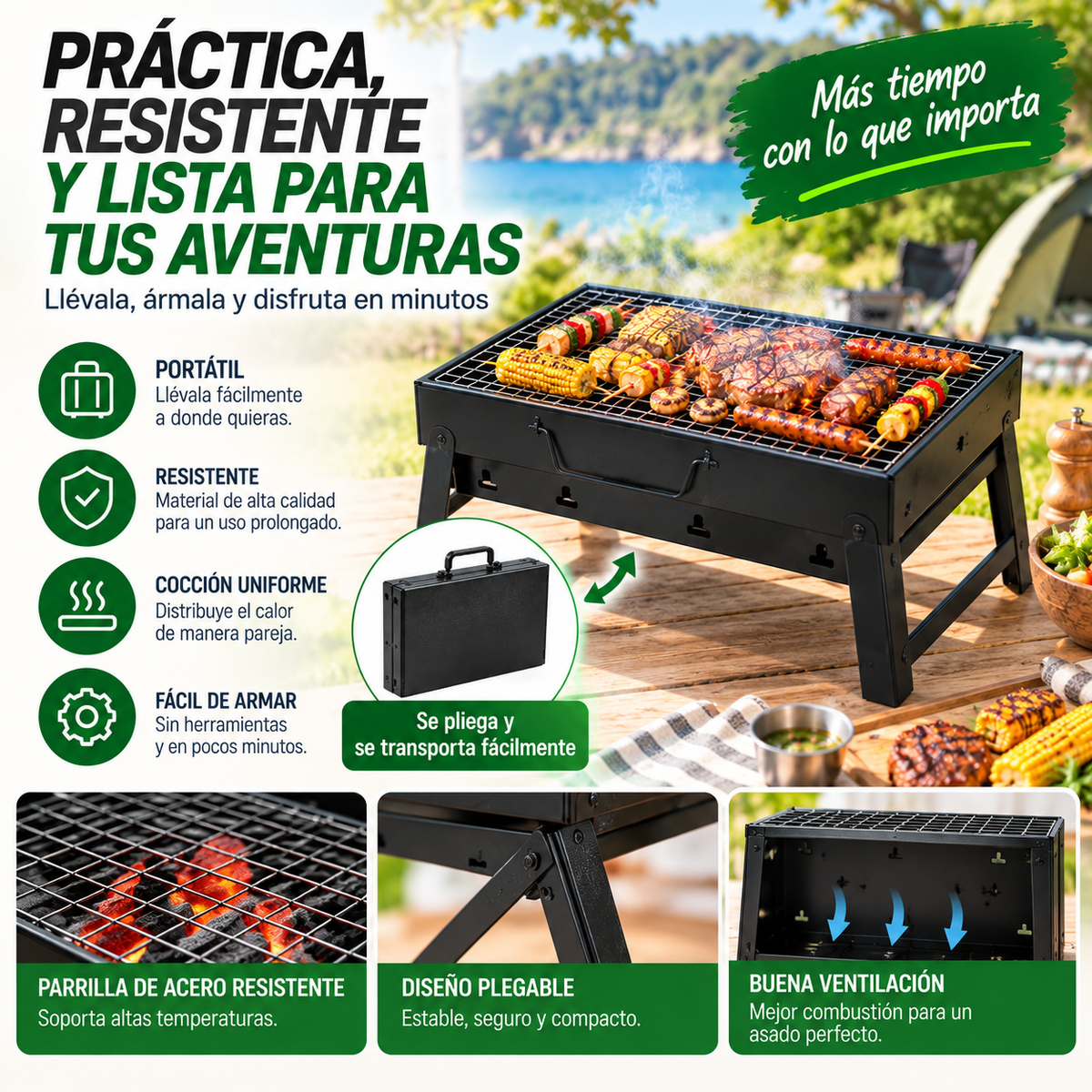 EasyGrill™ – Parrilla BBQ Portátil Plegable