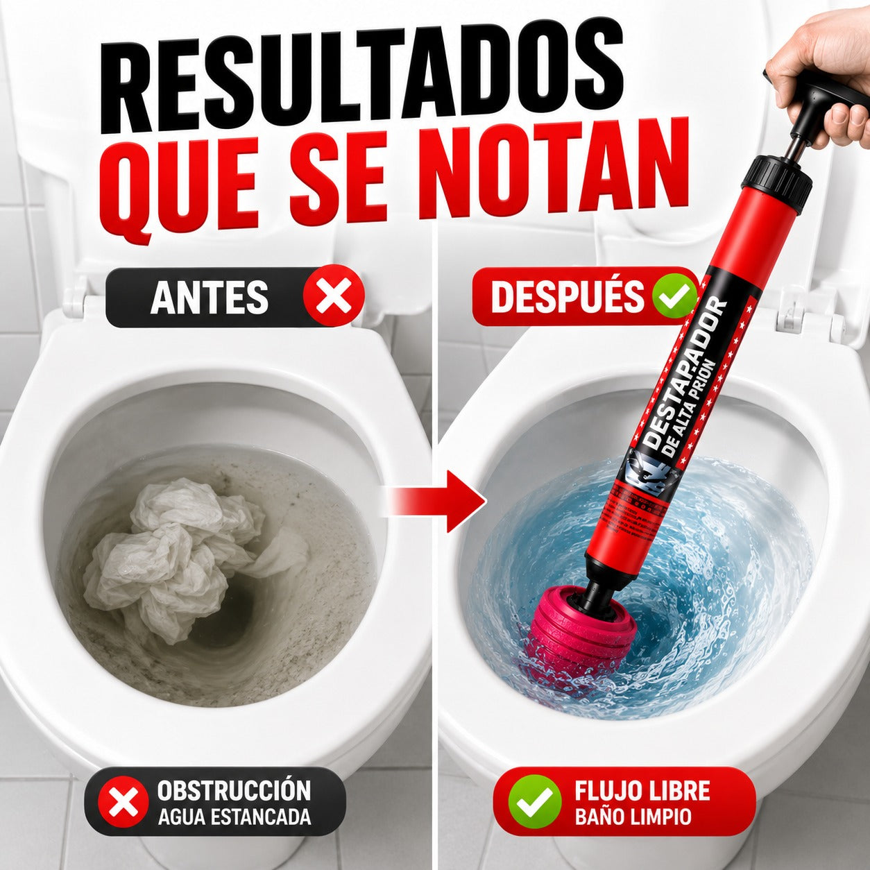 Destapador de Alta Presión para WC y Desagües