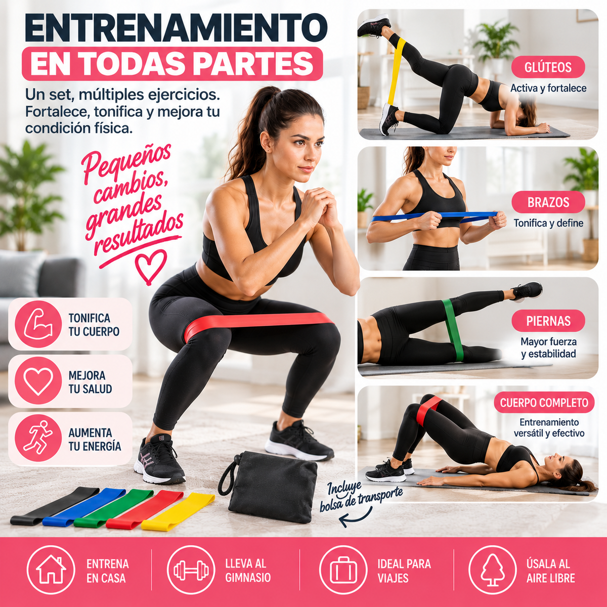 FitBands™ – Set de 5 Bandas Elásticas de Resistencia