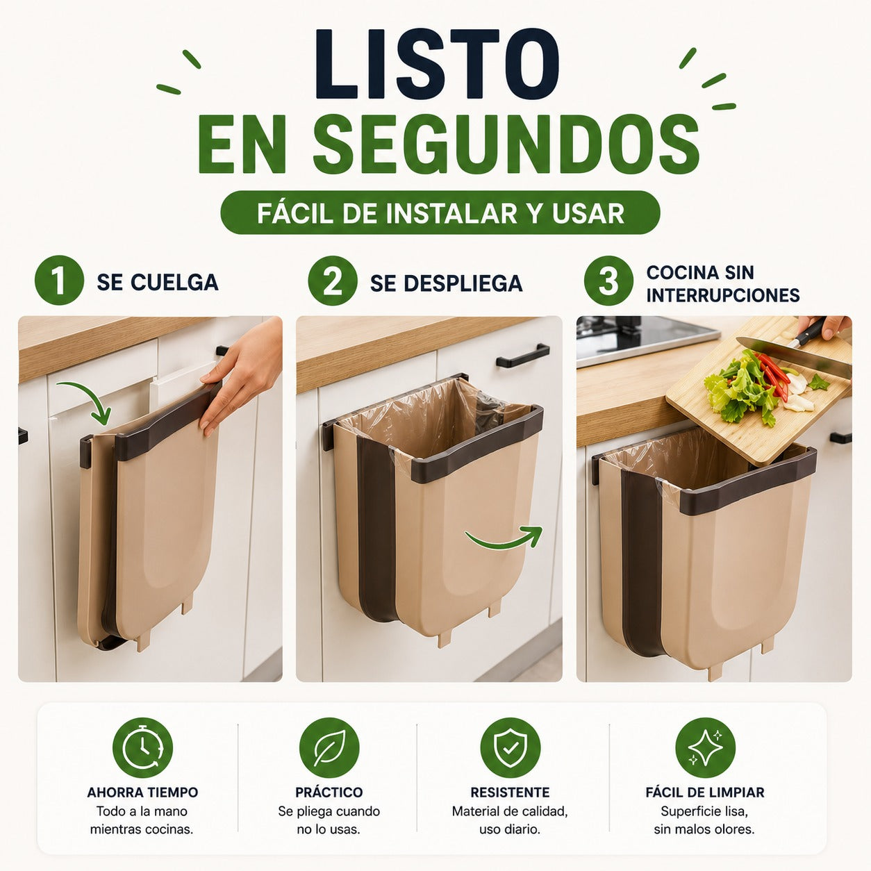 Basurero Plegable De Cocina Papelero