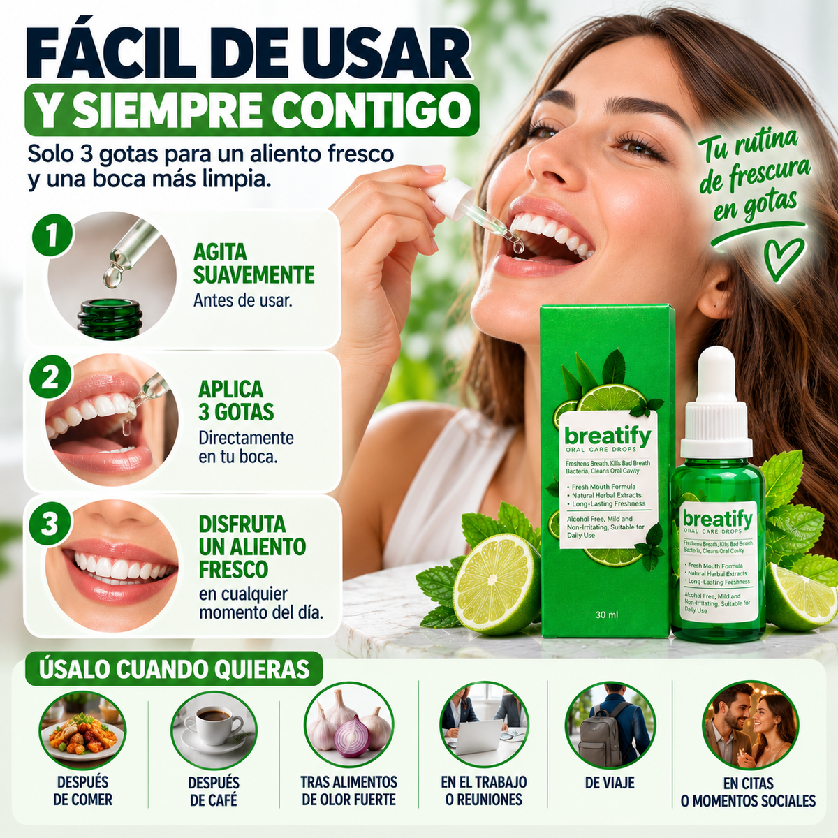 FreshDrop™ – Gotas Concentradas para un Aliento Fresco