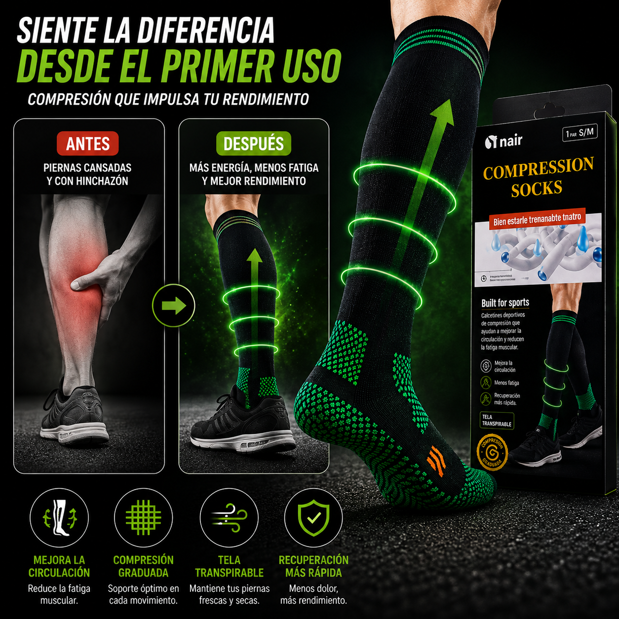 Calcetines de Compresión Graduada Pro