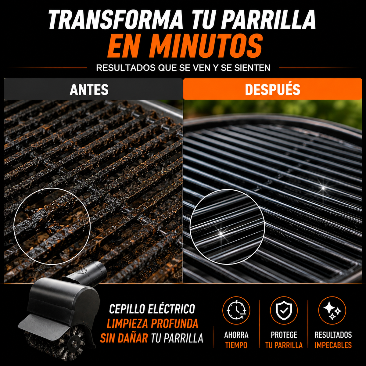 Cepillo Eléctrico Limpiador de Parrillas