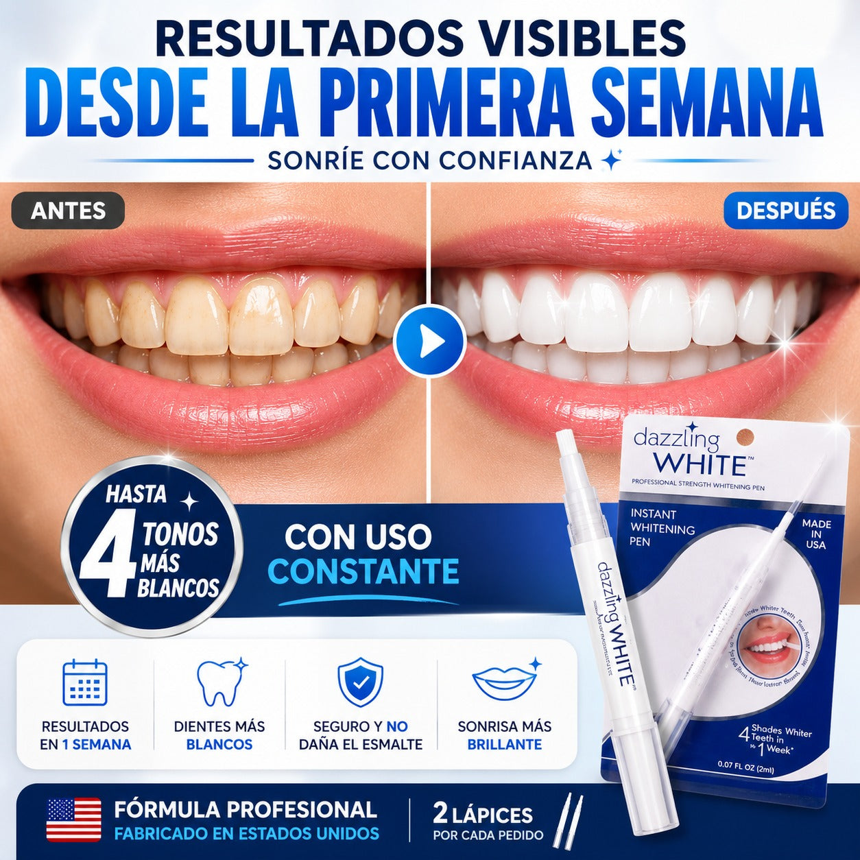 Dazzling White™ Blanqueador Dental 2x1