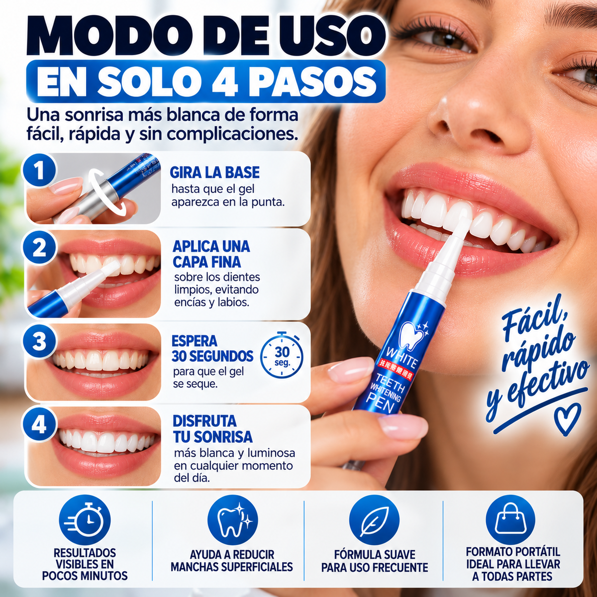 WhitePen™ – Lápiz Blanqueador Dental