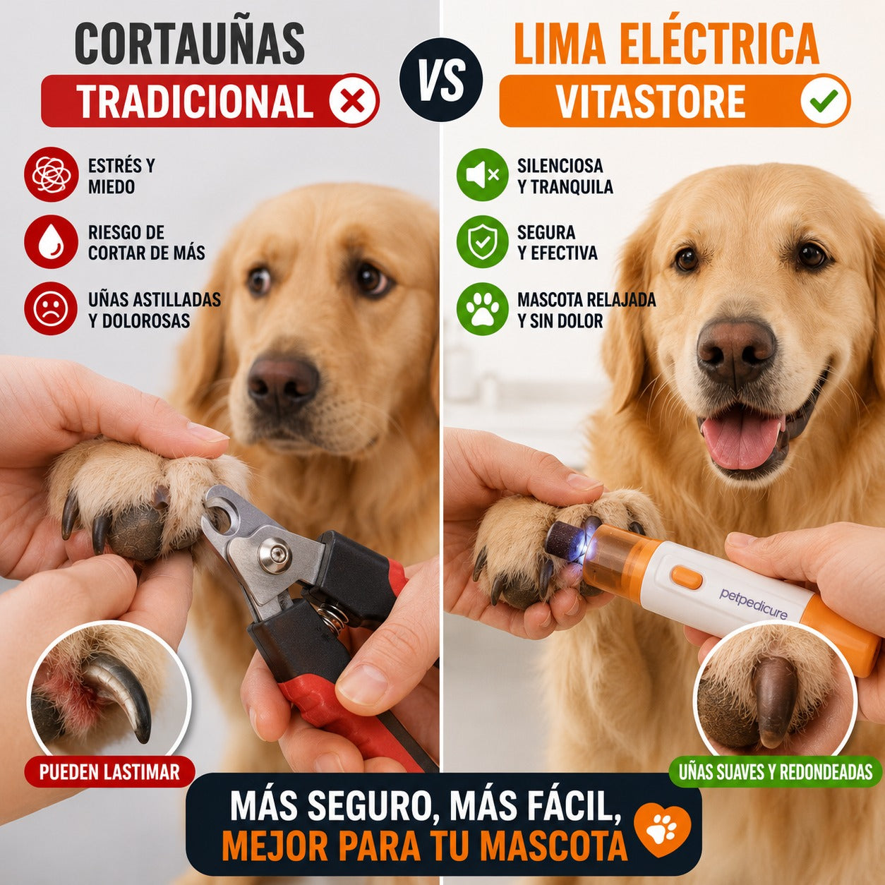 Lima Eléctrica para Uñas de Mascotas