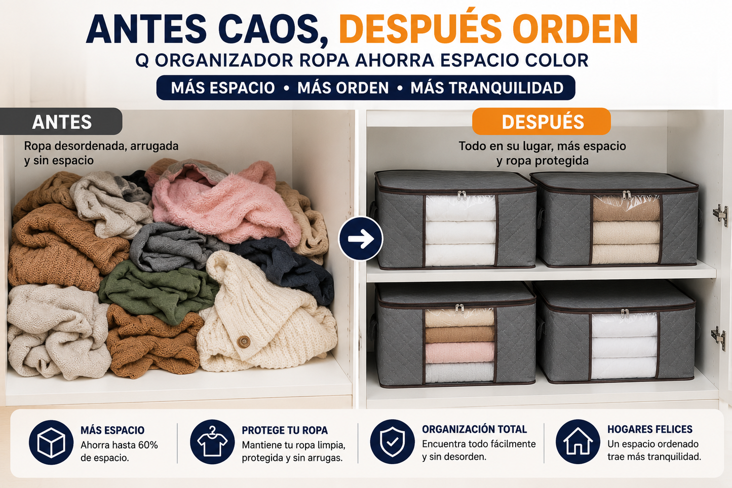 Organizador de Ropa Ahorra Espacio
