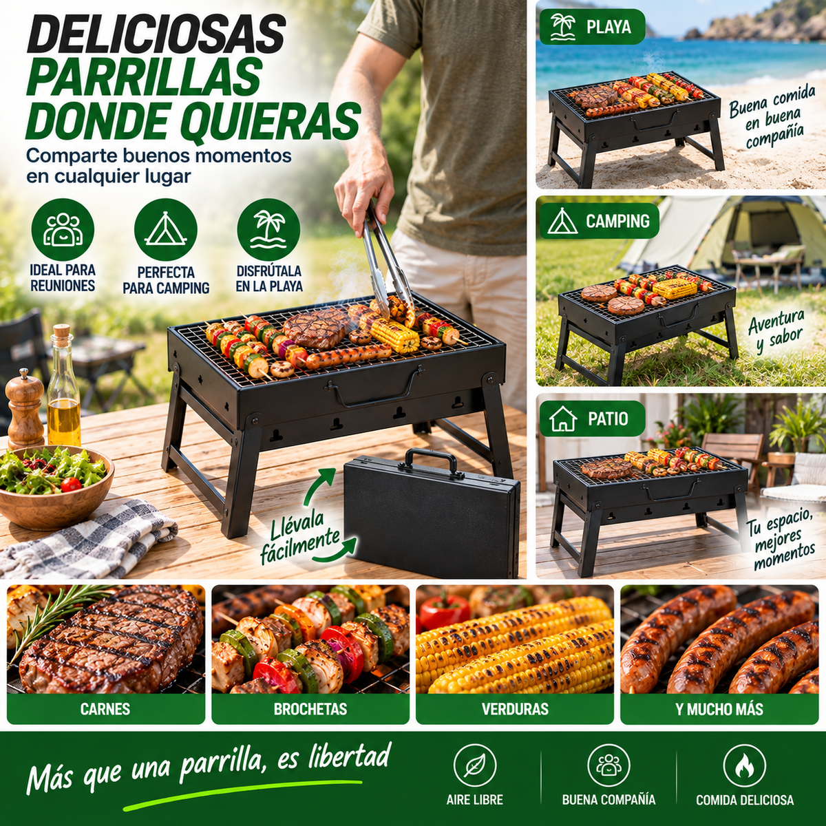 EasyGrill™ – Parrilla BBQ Portátil Plegable