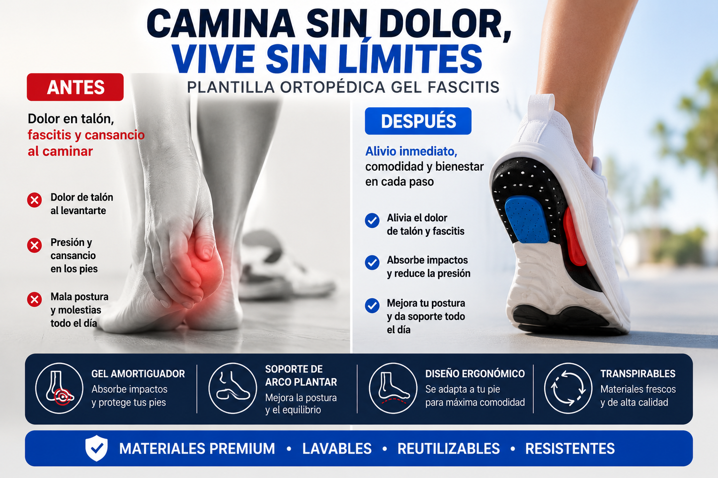 Plantillas Ortopédicas de Gel Pro