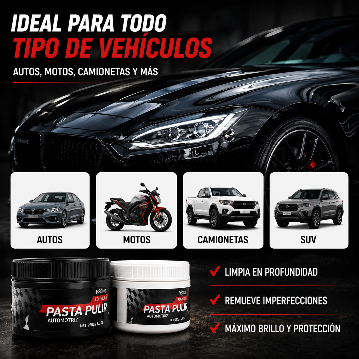 Pasta Restauradora de Brillo Automotriz Pro