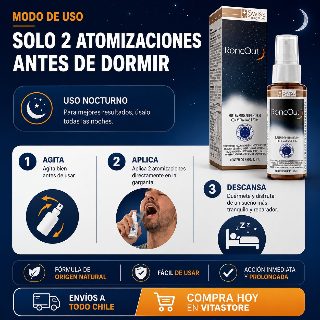 🌙 RoncOut™ Spray para Noches Más Tranquilas