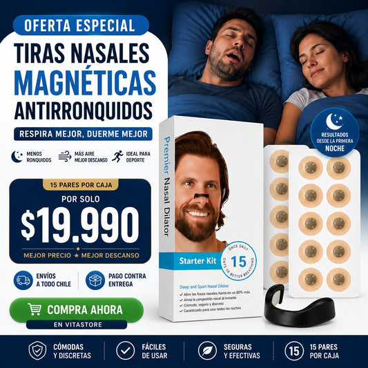 👃 Tiras Nasales Magnéticas Premium (15 Pares)