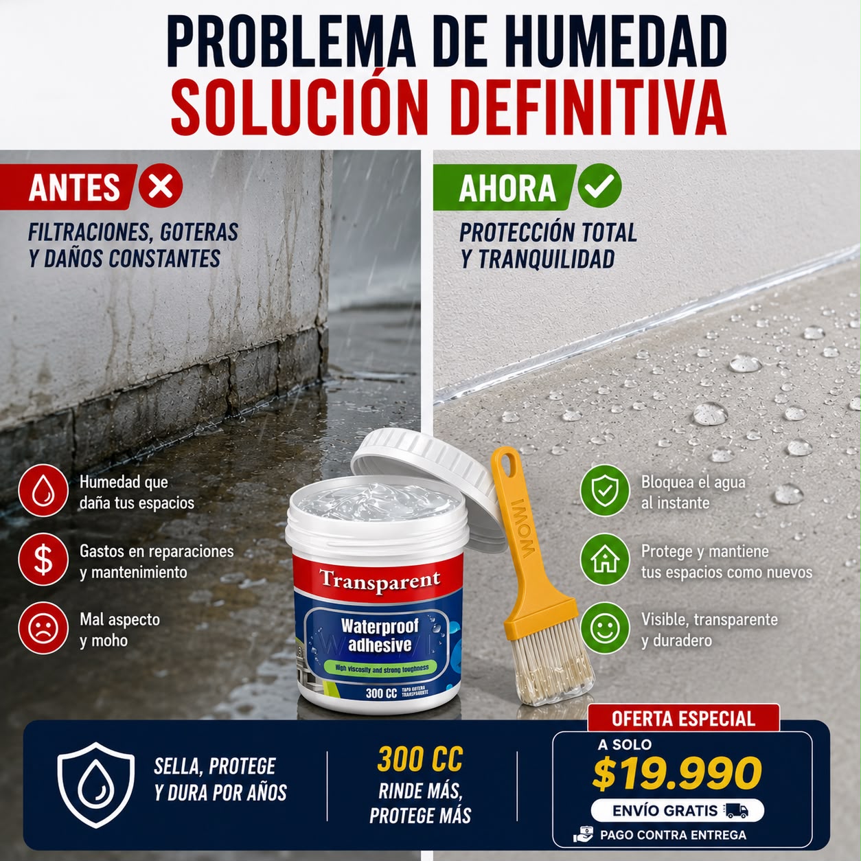 Pack 2X Gel Sellador Impermeable 300gr