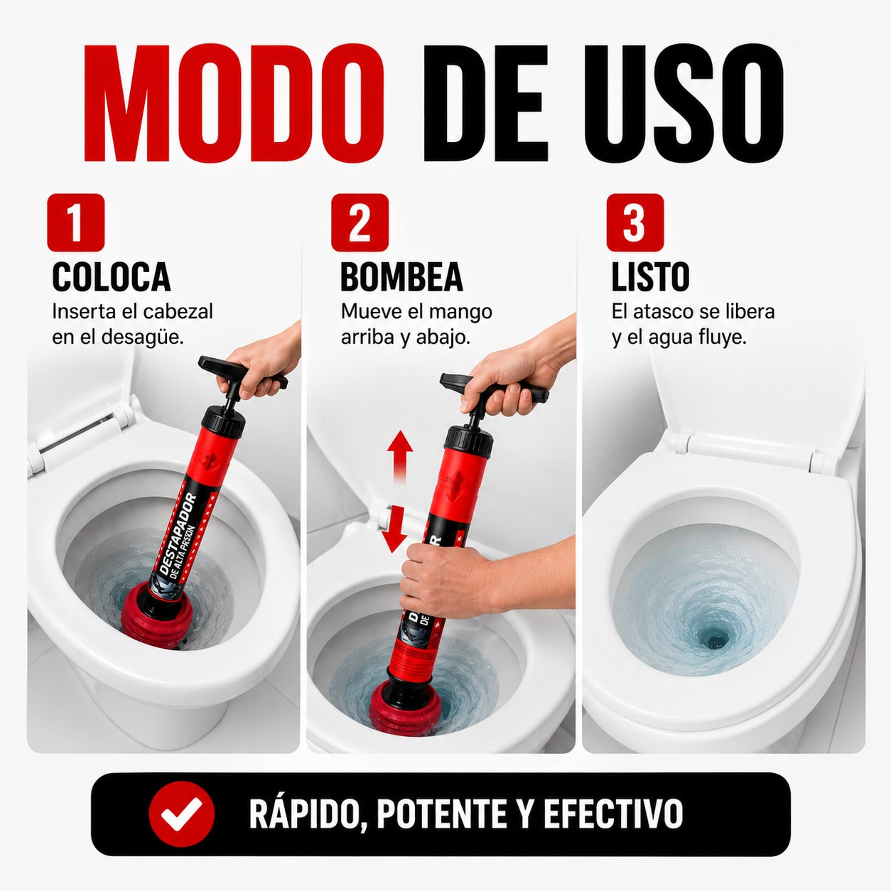 Destapador de Alta Presión para WC y Desagües