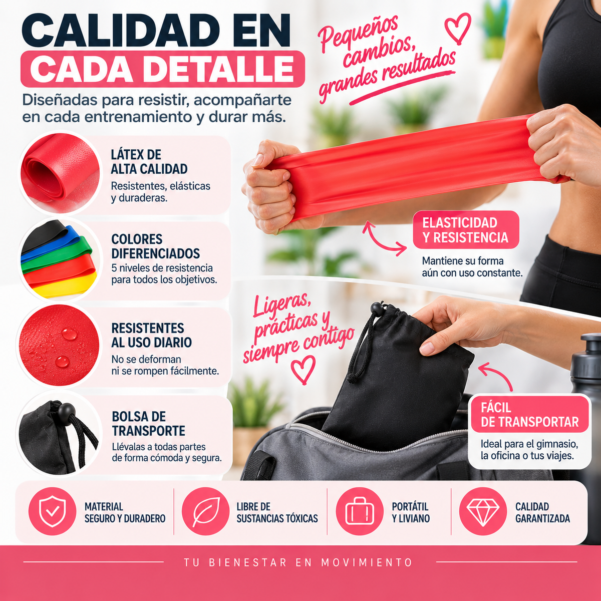 FitBands™ – Set de 5 Bandas Elásticas de Resistencia