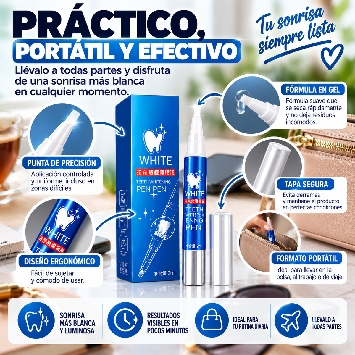 WhitePen™ – Lápiz Blanqueador Dental