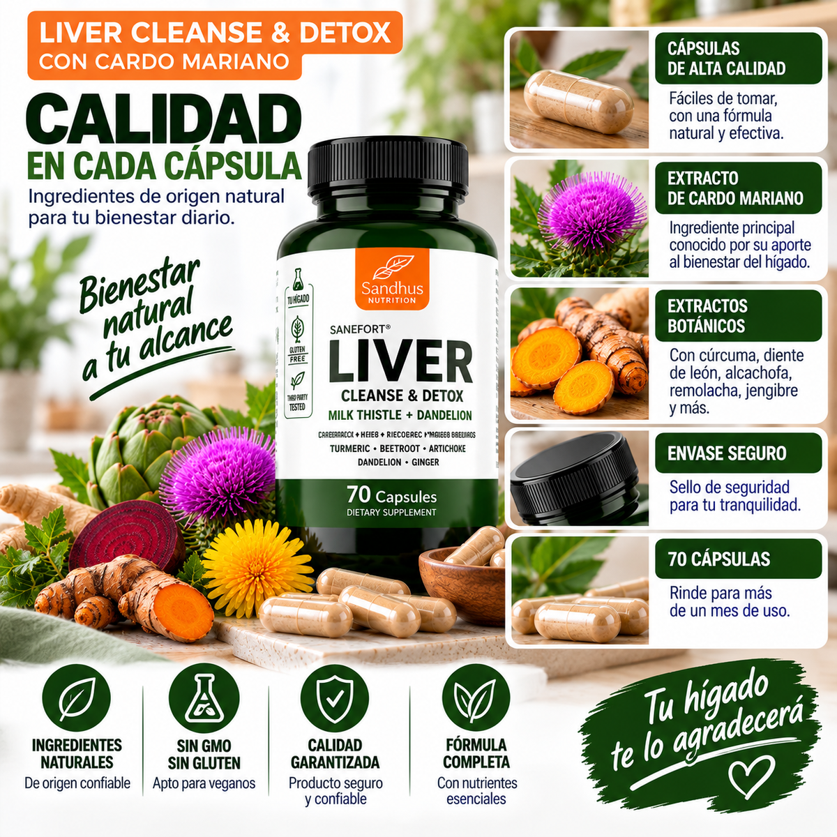 LiverCare™ – Complejo de Cardo Mariano + Extractos Naturales