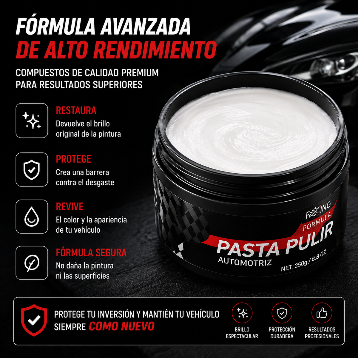 Pasta Restauradora de Brillo Automotriz Pro
