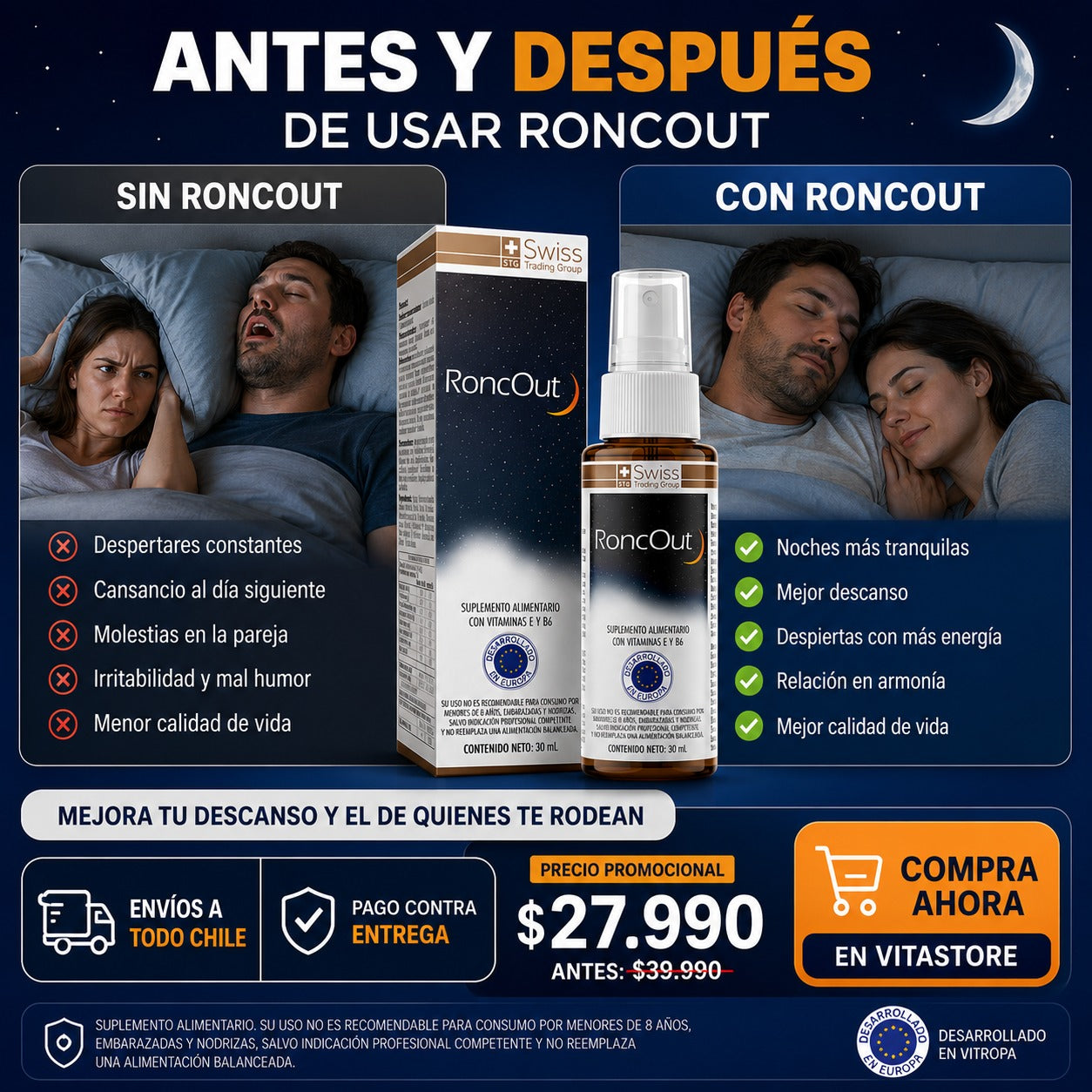 🌙 RoncOut™ Spray para Noches Más Tranquilas