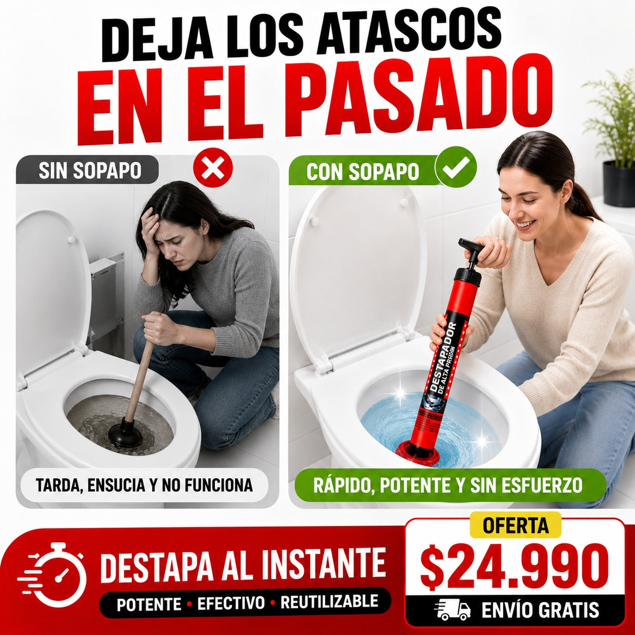 Destapador de Alta Presión para WC y Desagües