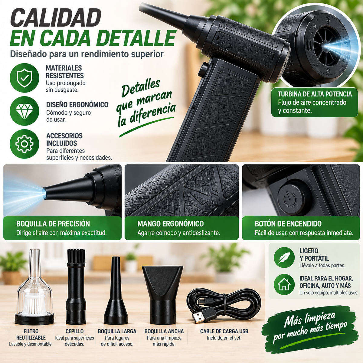 TurboAir™ – Soplador de Aire Turbo Recargable
