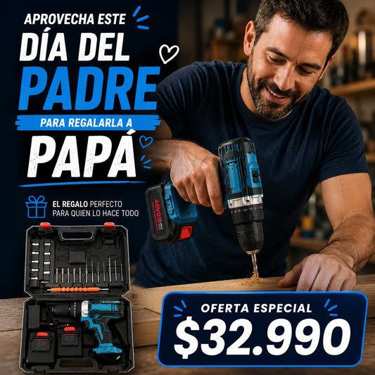 Taladro  Inalambrico con 2 Baterías