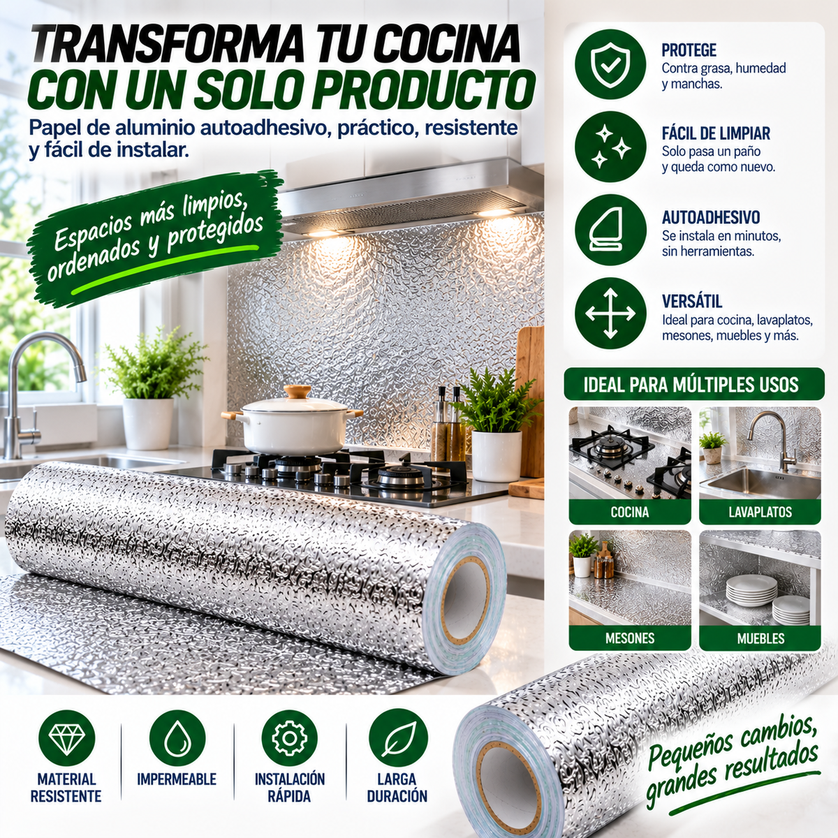 CleanFoil™ – Lámina Protectora Autoadhesiva para Cocina