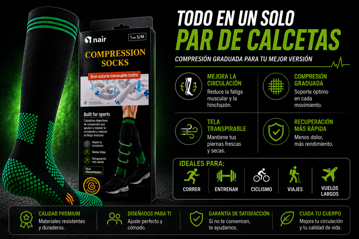 Calcetines de Compresión Graduada Pro