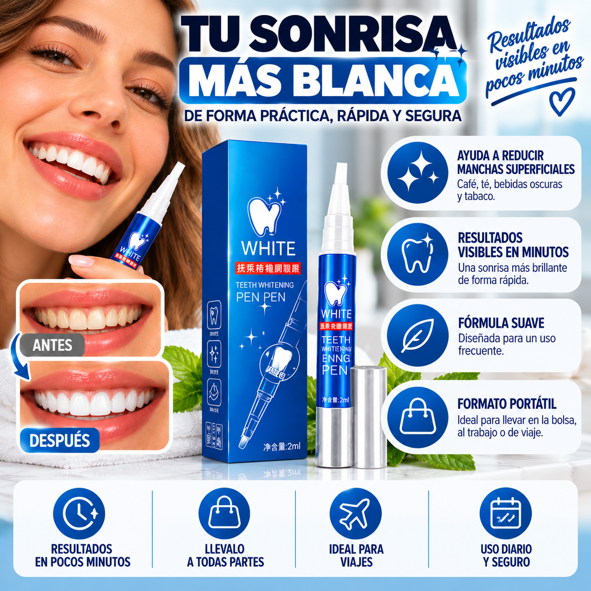 WhitePen™ – Lápiz Blanqueador Dental