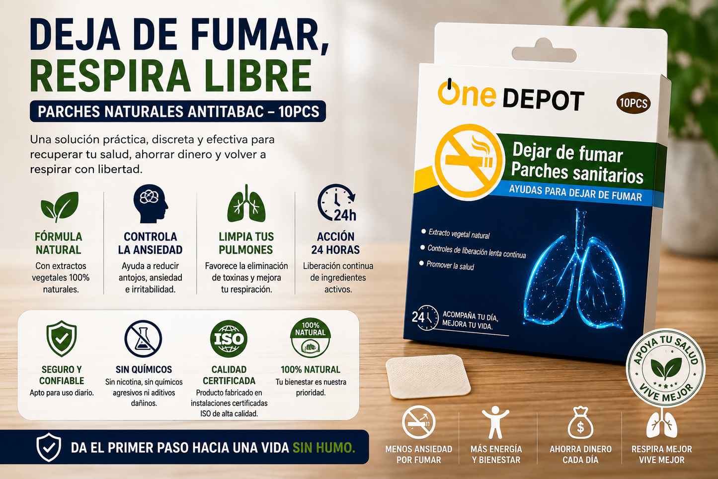 StopFume™ Parche Natural Antitabac 10 Piezas