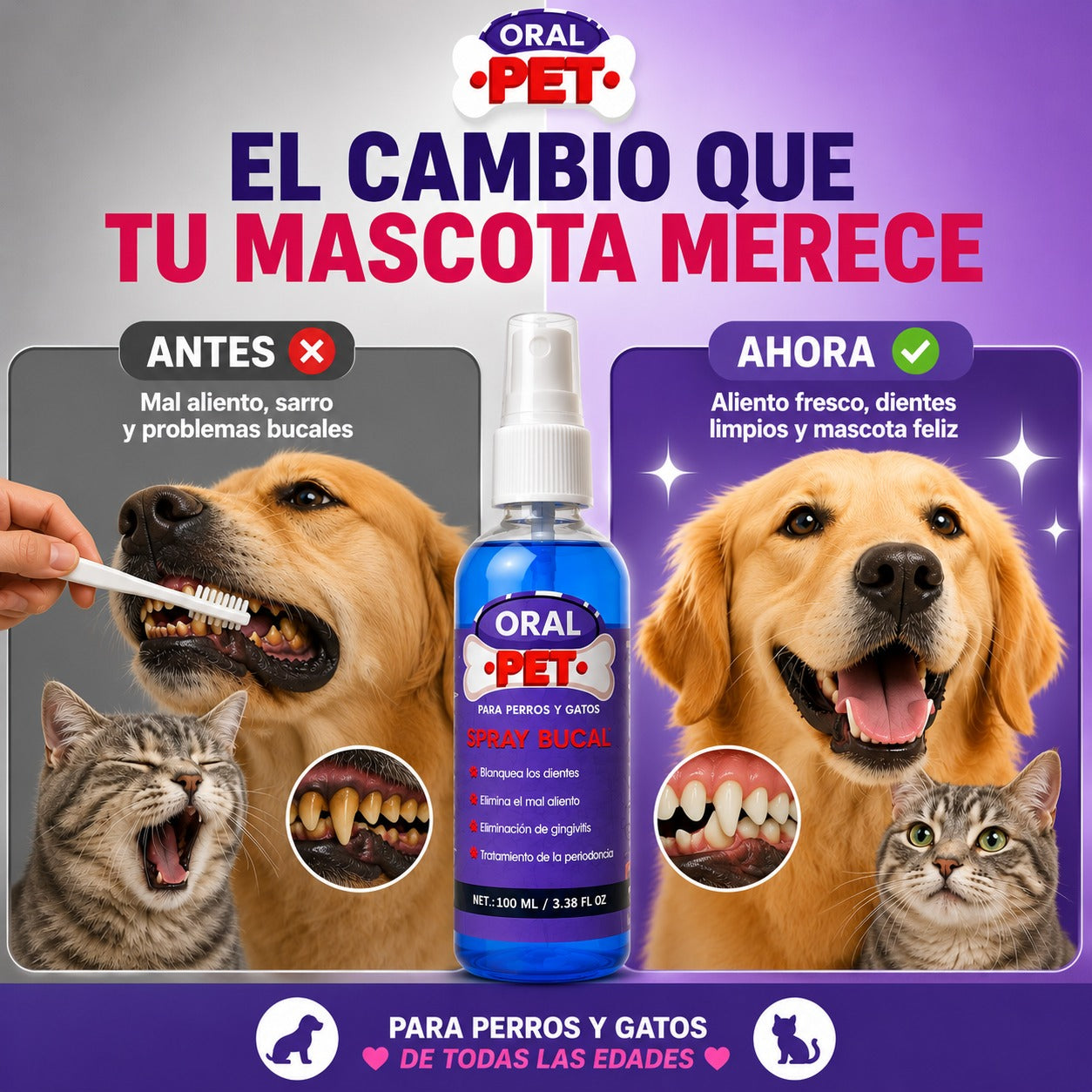 Oral Pet Spray Bucal para Mascotas