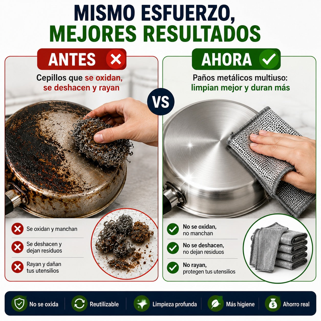 Paños Metálicos Multiuso de Limpieza